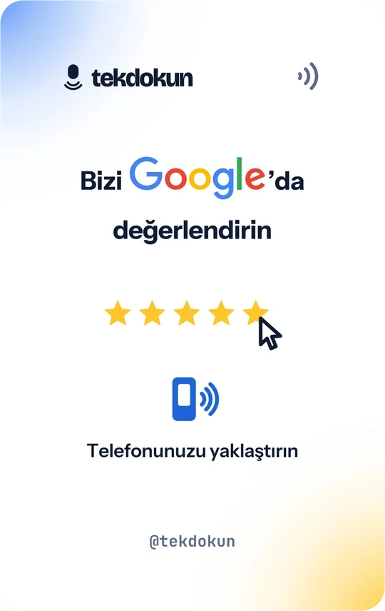 Google kartı, beyaz, ön yüz