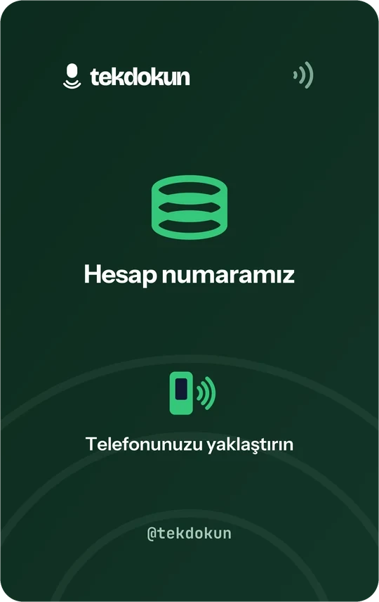 IBAN kartı, koyu, ön yüz
