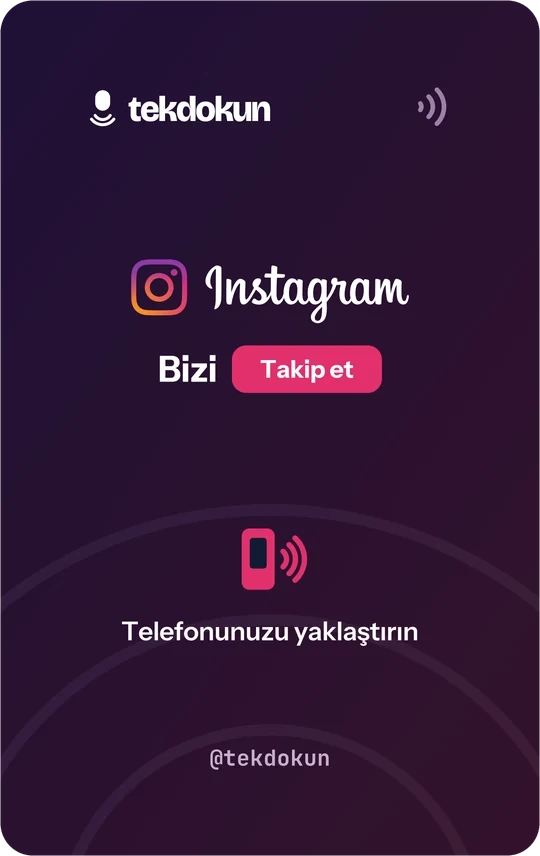 Instagram kartı, koyu, ön yüz