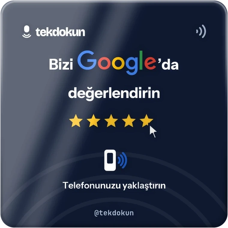 Google kartı, 8 × 8 cm parlak pleksi, koyu